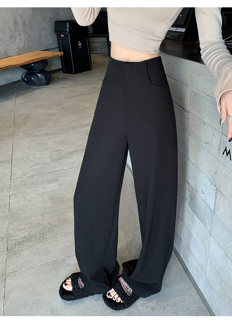窄版西装裤女秋季2025新款宽松高腰垂感休闲长裤百搭直筒阔腿裤子详情16