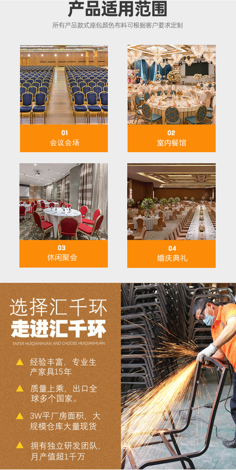 酒楼会所培训聚餐铝椅软包绒布五金可叠餐椅折叠椅宴会专用轻奢详情6