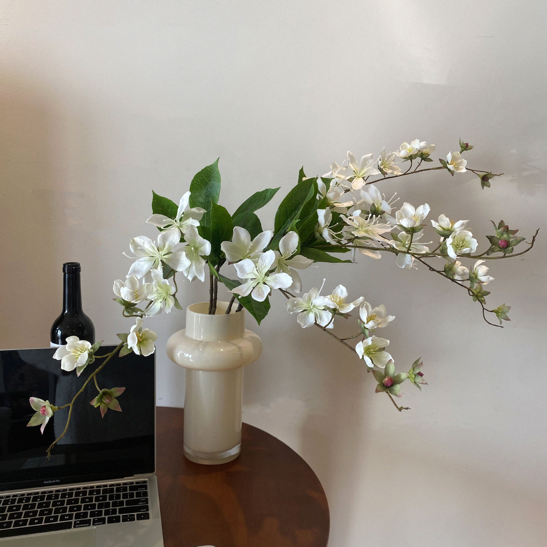 高品质 仿真垂丝茉莉花绢花海棠单支轻奢假花家居室内造景装饰花详情11