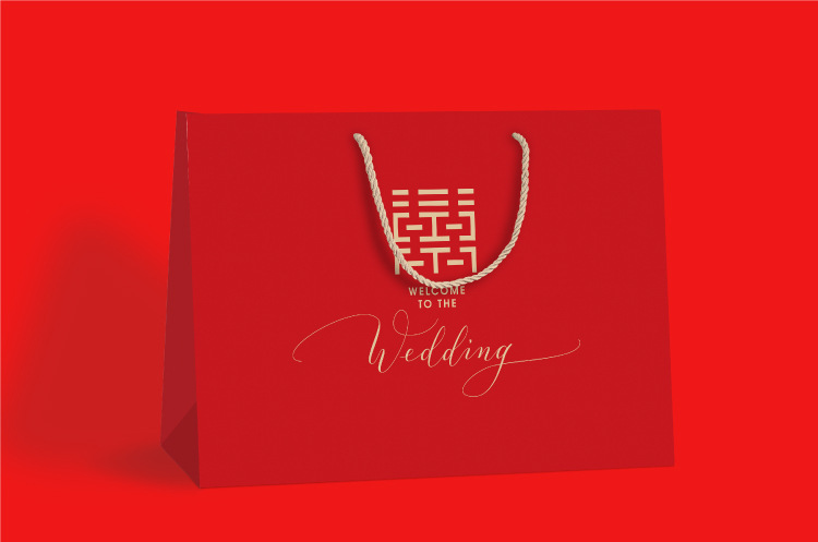 婚礼喜袋红色结婚手提袋中国风纸袋节日送礼礼品包装袋婚庆回礼袋详情1