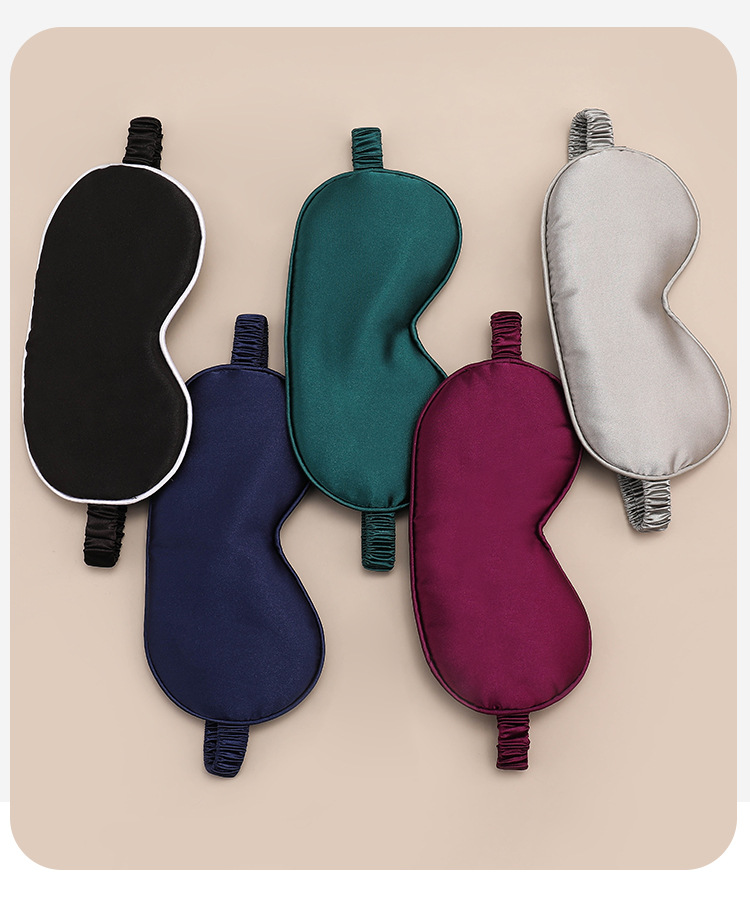 Double-sided faux silk eye mask, breathable sleep light-blocking eye mask, Amazon multi-color gift border sleeping eye mask in stock pic 4