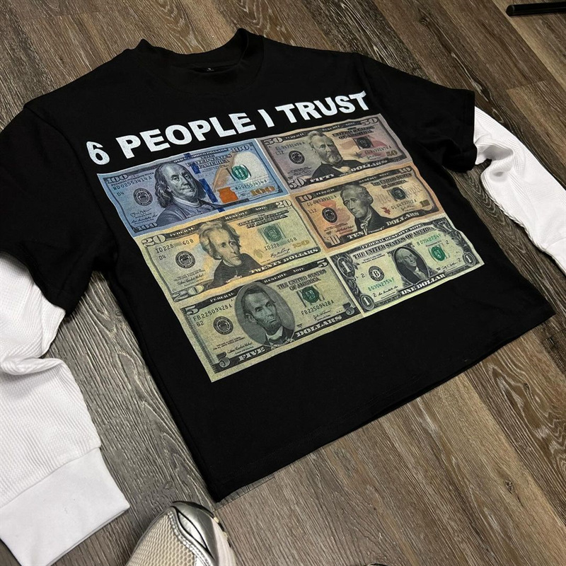 round-neck long-sleeved T-shirt hip-hop street trend print  pic 3