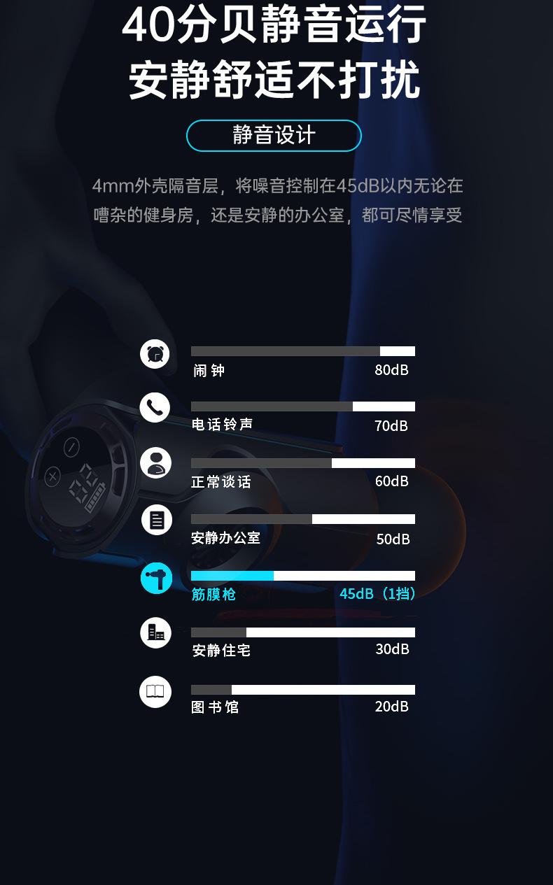 Fascia gun, professional high-power muscle massager for both men and women, electric mini massage gun, silent type pic 13