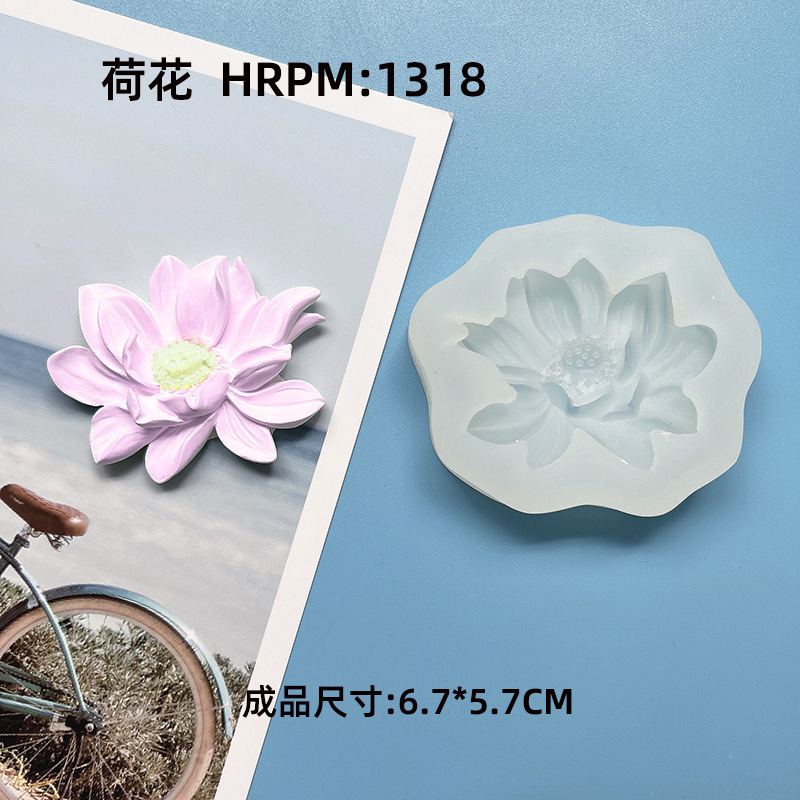 diy lotus silicone mold, lotus chocolate cake, fondant dew, scented candle, soap, and epoxy resin decorative mold pic 10