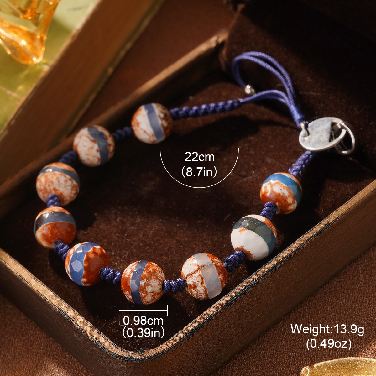 French-style European and American seven-color natural stone retro and simple multiple heart-shaped necklaces and bracelets, adjustable woven beaded bracelets pic 21