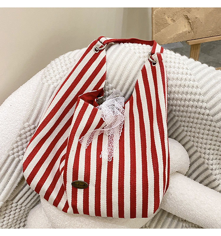 自制夏季大容量刺绣帆布包ins风简约字母通勤百搭纯棉单肩包详情13