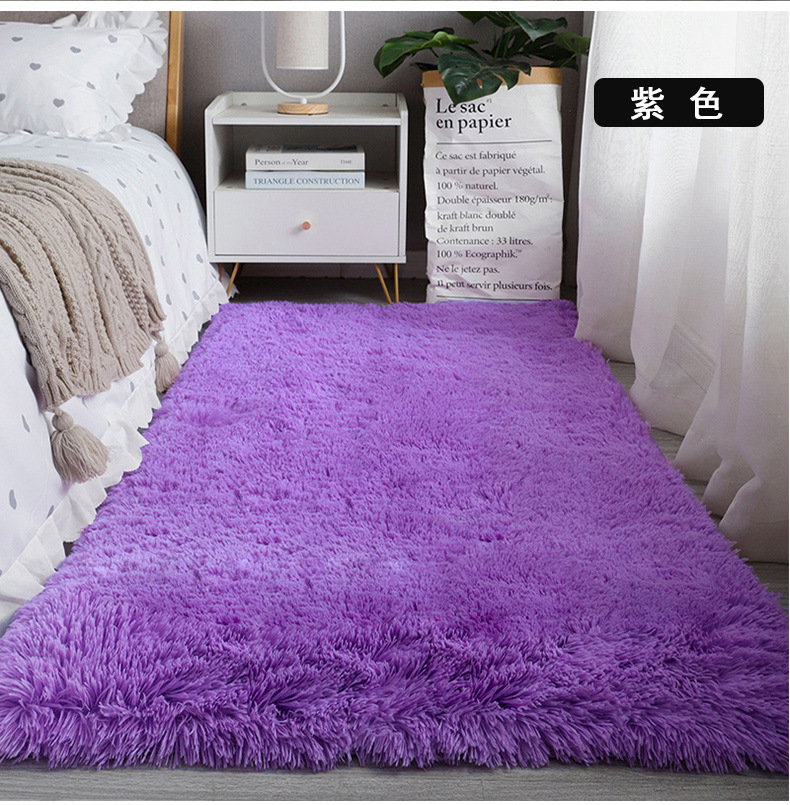 ins风网红丝毛地毯客厅耐脏易打理茶几毯少女毛绒加厚卧室床边毯详情10