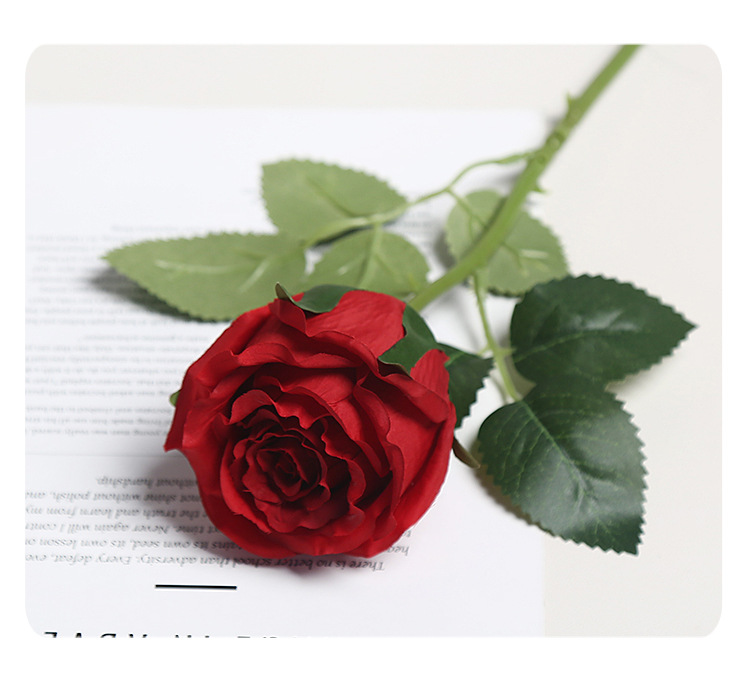 新款单头仿真玫瑰花束婚庆软装装饰高级感绢花花艺办公文化园艺用品详情8