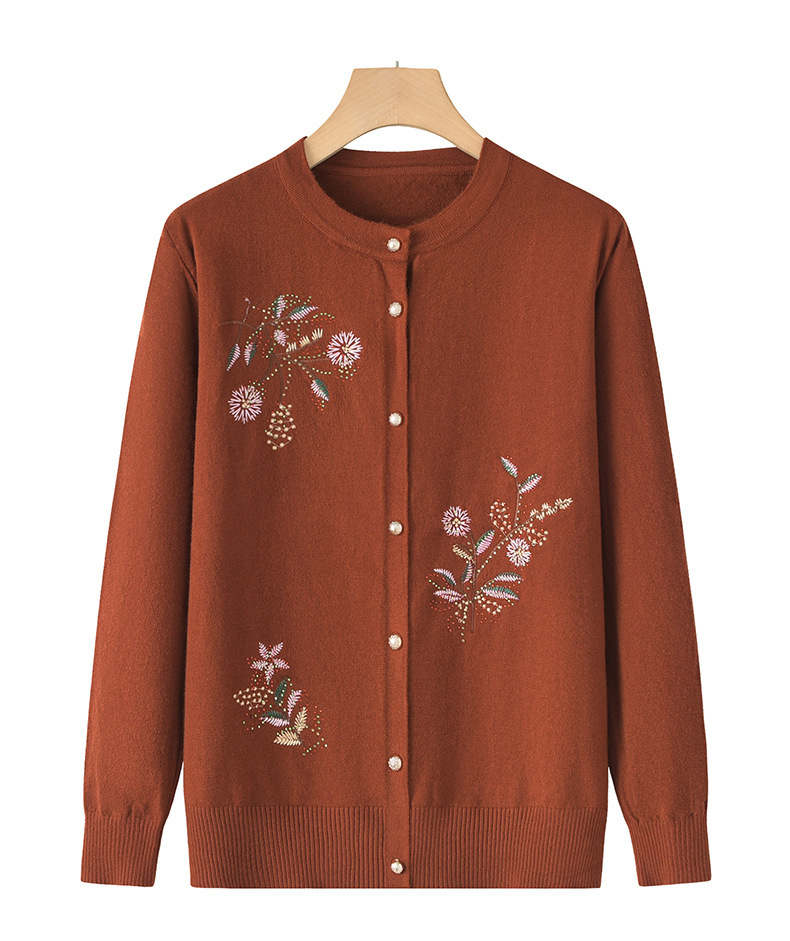 老年人春秋新款针织薄款外套女妈妈春装毛衣老太太开衫奶奶装衣服详情19