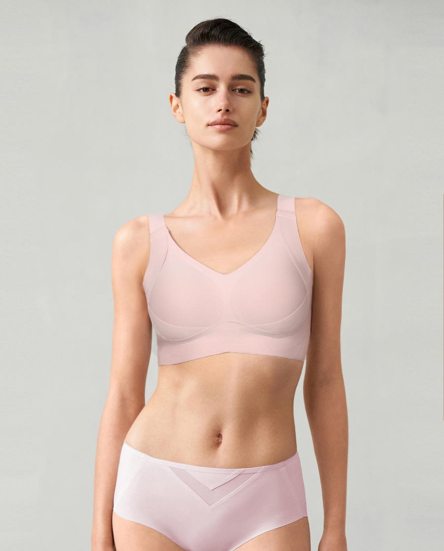 Full-cup latex bra for women, thin cup side-folding and adjustable bra, with a large bust that looks smaller, lifting and anti-sagging pic 30