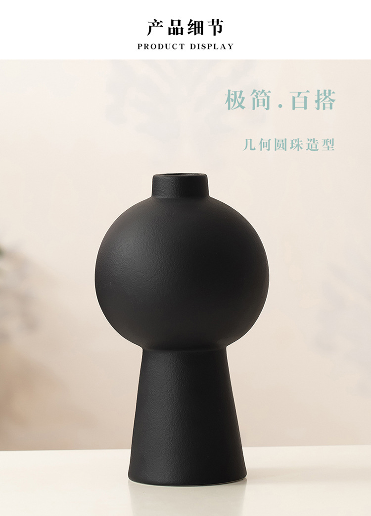 2025 Nordic minimalist Ceramic vases, light luxury dried flower arrangements, home living room and bedroom decorative items, cross-border best-selling vase ornaments pic 11