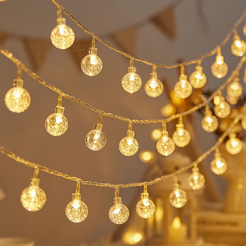 LED太阳能灯串户外小气泡水晶球灯串透明球彩灯圣诞节帐篷氛围灯详情10