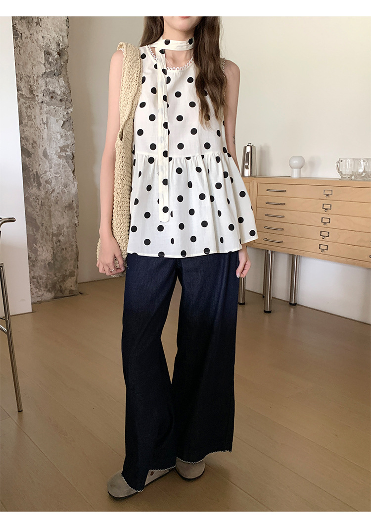 陆小团团复古花边直筒薄牛仔裤2025夏季新款显瘦阔腿小个子裤子女详情40