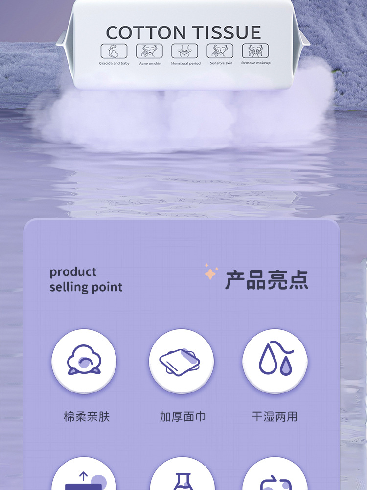 一次性洗脸巾纯棉洁面巾母婴抽取式厚款卸妆巾不掉絮棉柔巾擦脸巾详情2