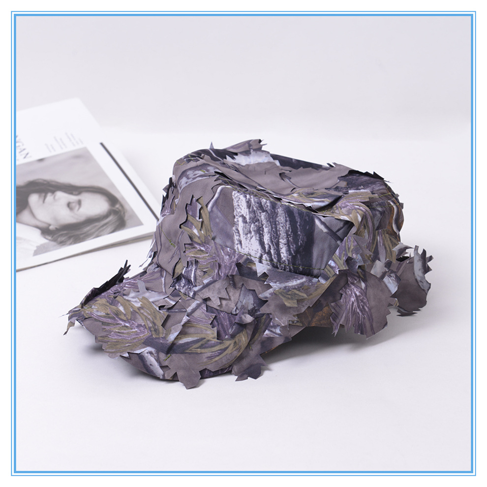 Amazon Cross-border jungle leaf camouflage curved brim sun hat, multiple outdoor sun protection creative bionic camouflage hats pic 10