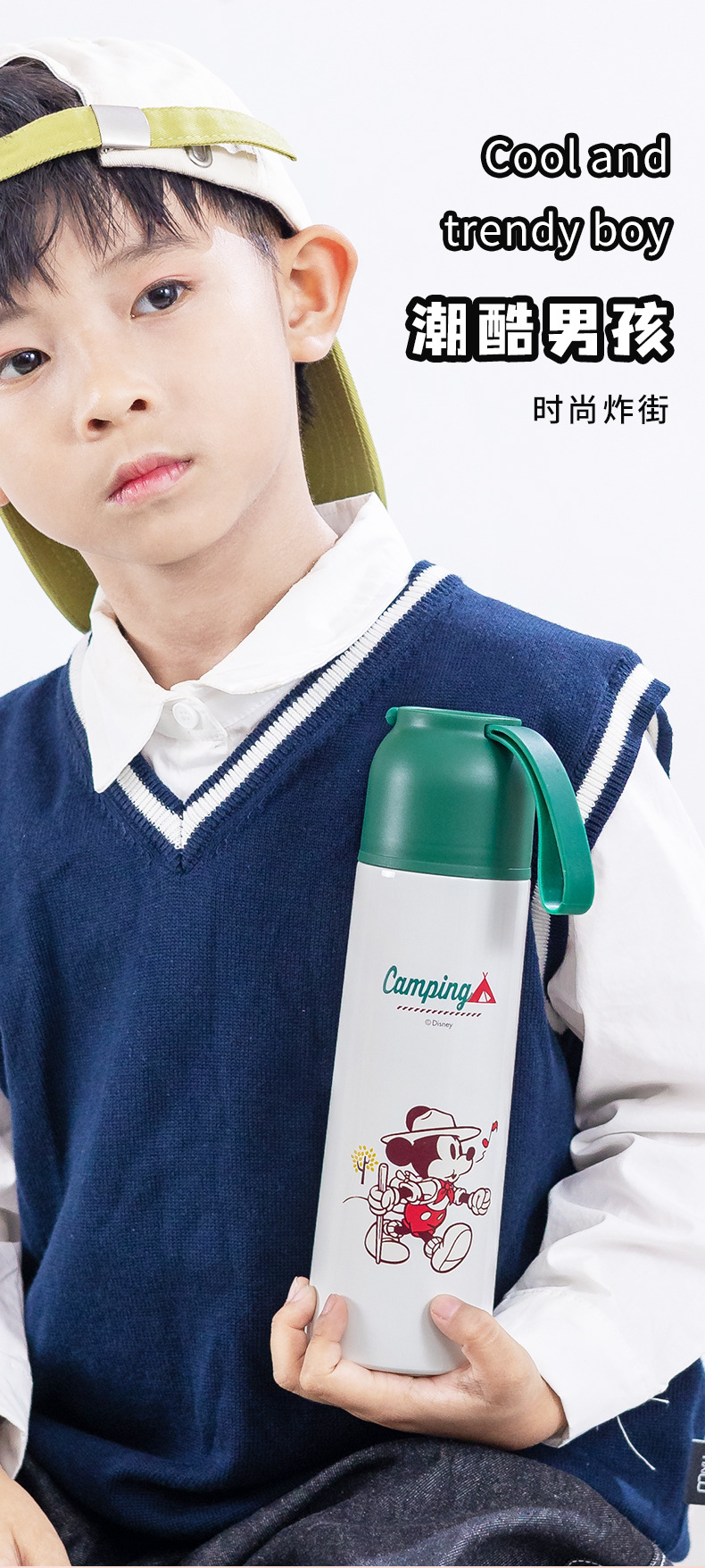 迪士尼儿童保温杯食品级304不锈钢水杯子小学生上学专用便携水壶详情5