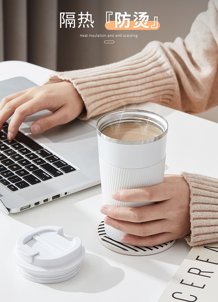 Cross-border leather case coffee cups for men and women, portable office car gifts, travel cups, 304 stainless steel insulated cups, logo pic 9