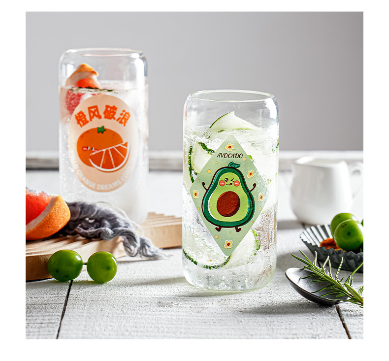 家用卡通网红玻璃杯吸管杯女生高颜值水杯批发高硼硅可乐杯咖啡杯详情10
