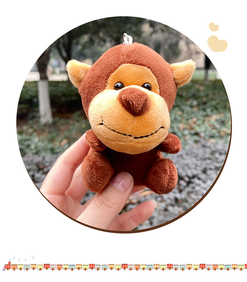 Wholesale of cross-border forest and jungle animal pendants, cartoon dolls, plush toys, backpacks, car keychains and dolls pic 3
