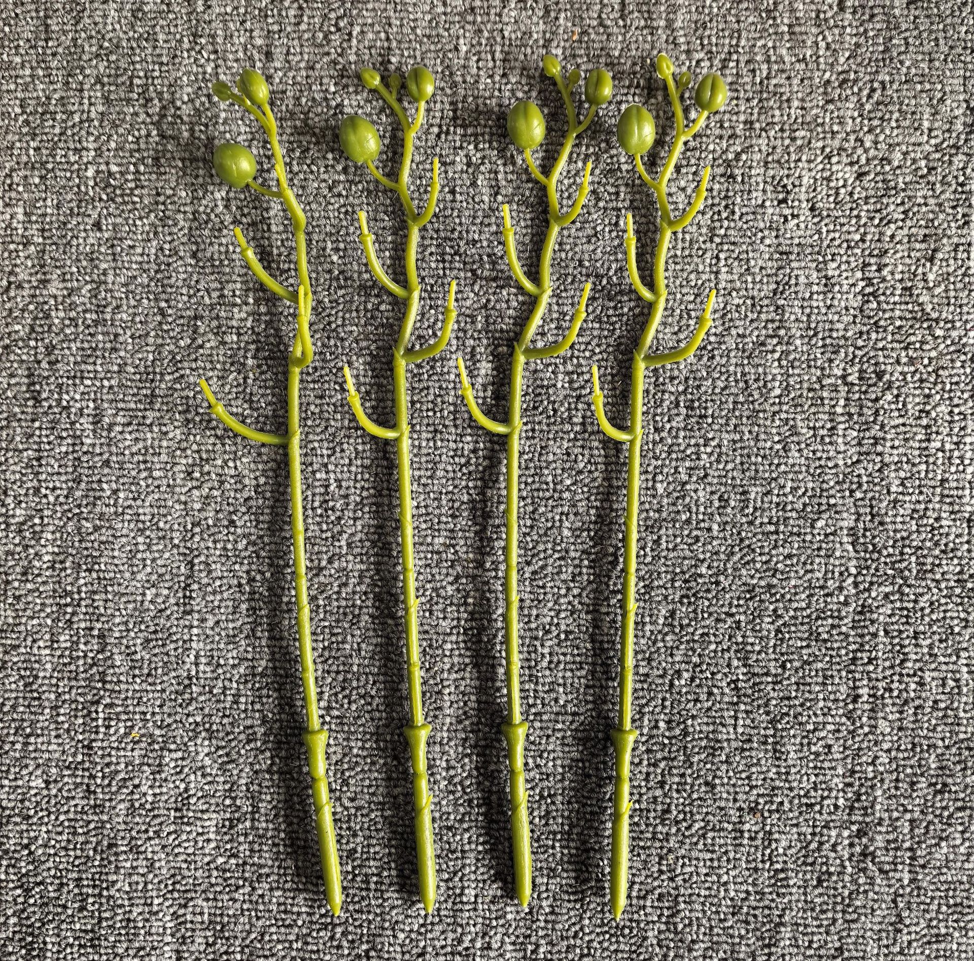 蝴蝶兰仿真花杆4头9头塑料插花植物花枝配件办公文化园艺装饰详情20