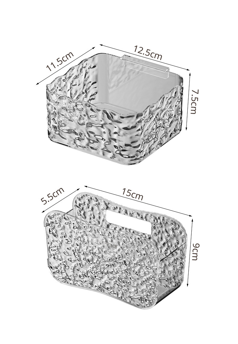 厨房葱姜蒜收纳筐透明化妆品收纳盒卫生间免打孔壁挂储物盒置物架详情15