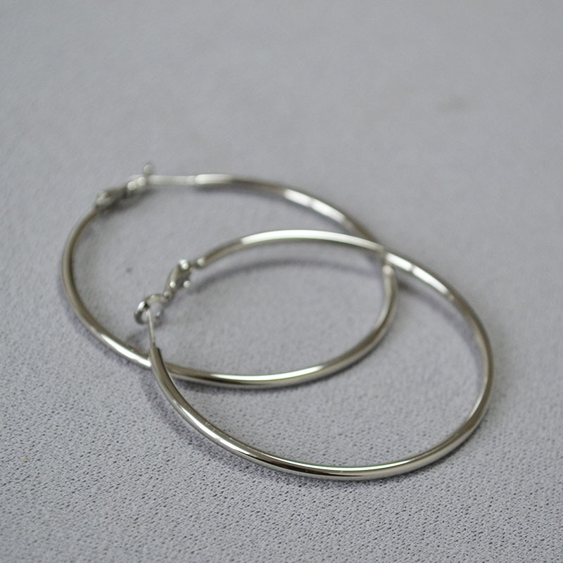 欧美小众个性夸张oversize光面简约时尚C字大圆圈925银针耳环耳饰详情8
