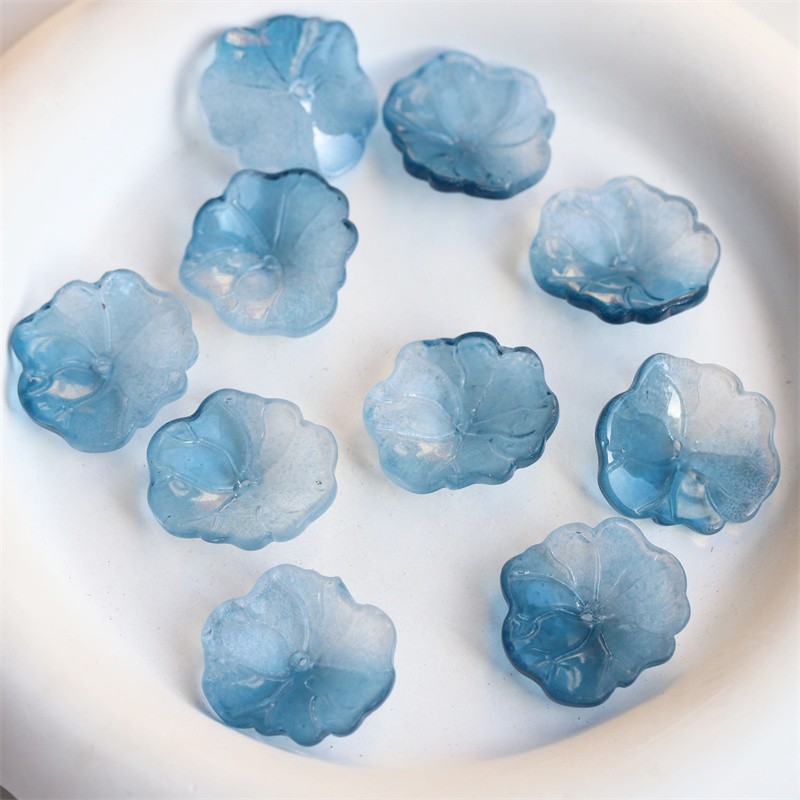 琉璃22*24mm立体圆荷叶diy古风发簪玉簪花叶子荷花步摇材料配件详情3