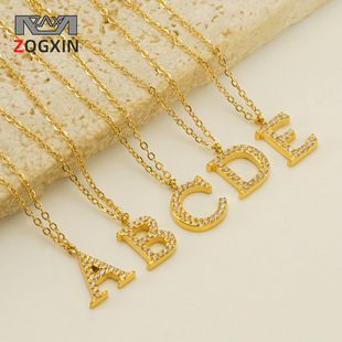 Cross-border bestseller: 26-letter heart-shaped shell necklace, a versatile stainless steel letter pendant for women with a European and American style pic 18