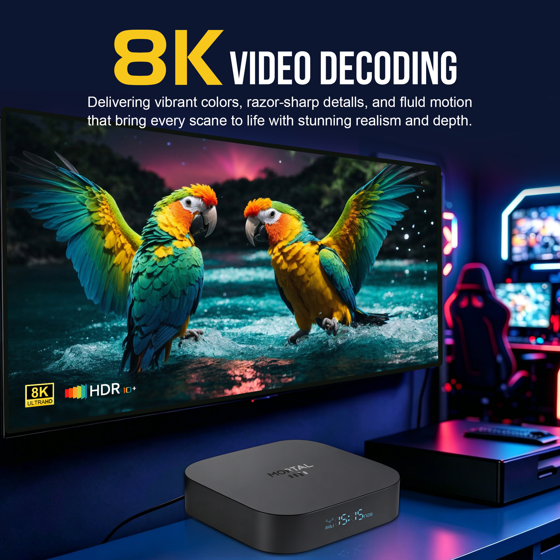 Mortal X5S 3518, управляемый 8K hd wififi6 с голосовым управлением bluetooth network TVBOX pic 4