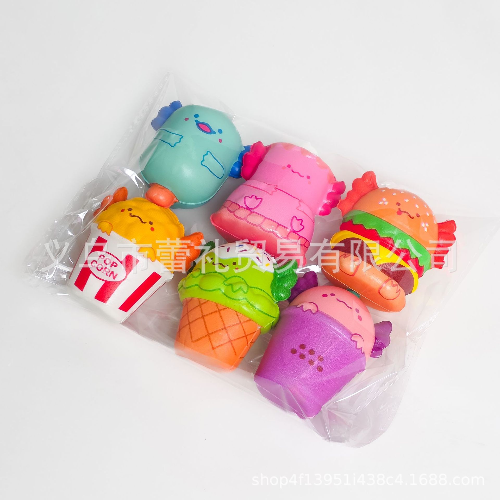 跨境爆款六角龙蝾螈食玩美西螈捏捏乐pu慢回弹解压神器套装批发详情3