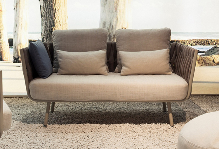 游仁北欧沙发庭院花园绳编民宿阳台藤椅室外露天藤编家具手工编织详情30