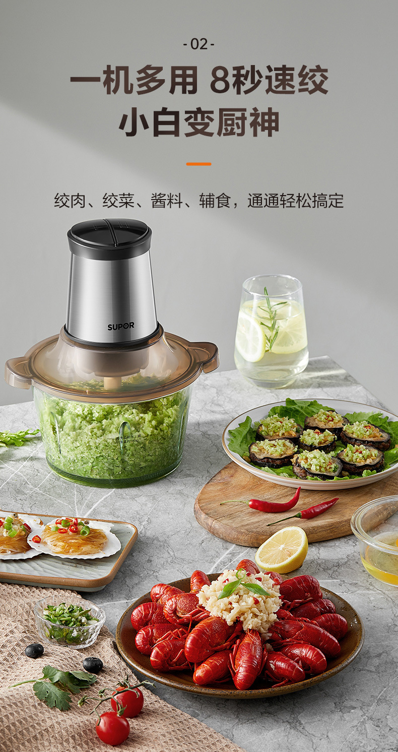 A household electric small multi-functional meat grinder for mincing vegetables, making dumpling fillings and mincing meat pic 2