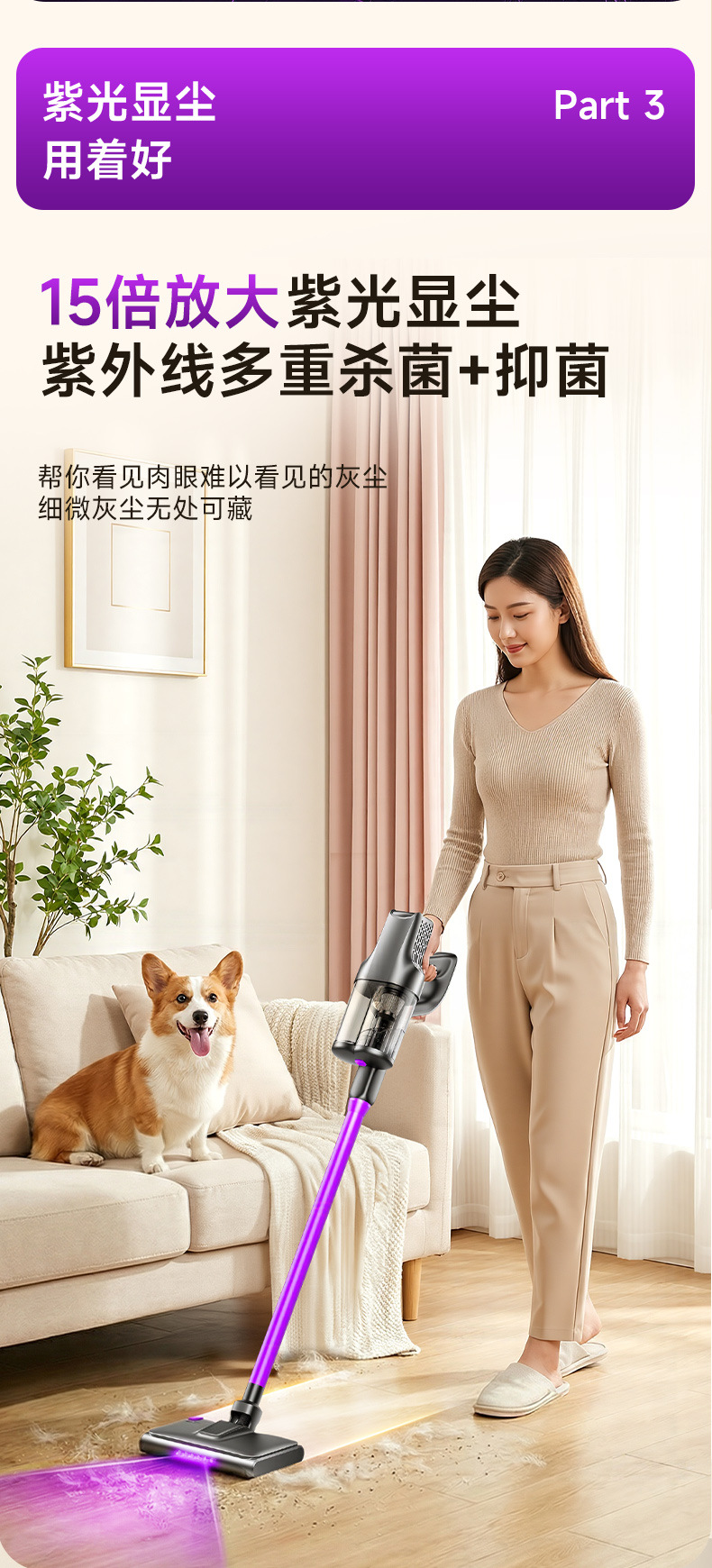 除螨仪家用手持款吸尘器二合一车载宿舍紫外线杀菌无线吸尘器详情17
