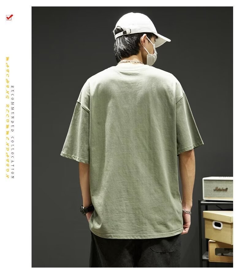 夏季男士t恤潮牌潮流简约半袖上衣男装短袖纯棉衣服男生体恤印花详情12