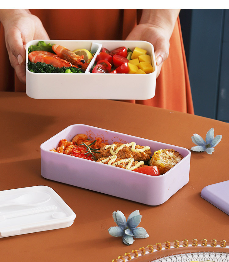 INS Japanese double-layer plastic lunch box, microwave oven bento box, student and adult lunch box with rice pic 43