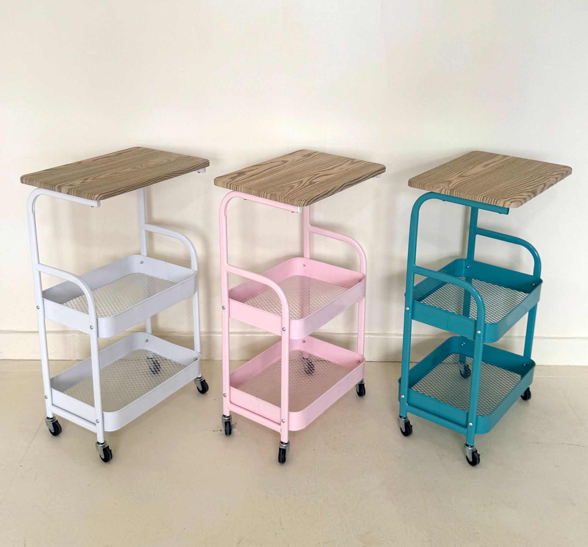 可移动双层置物架家用客厅小推车卧室床头小桌子带轮收纳架厂家详情9