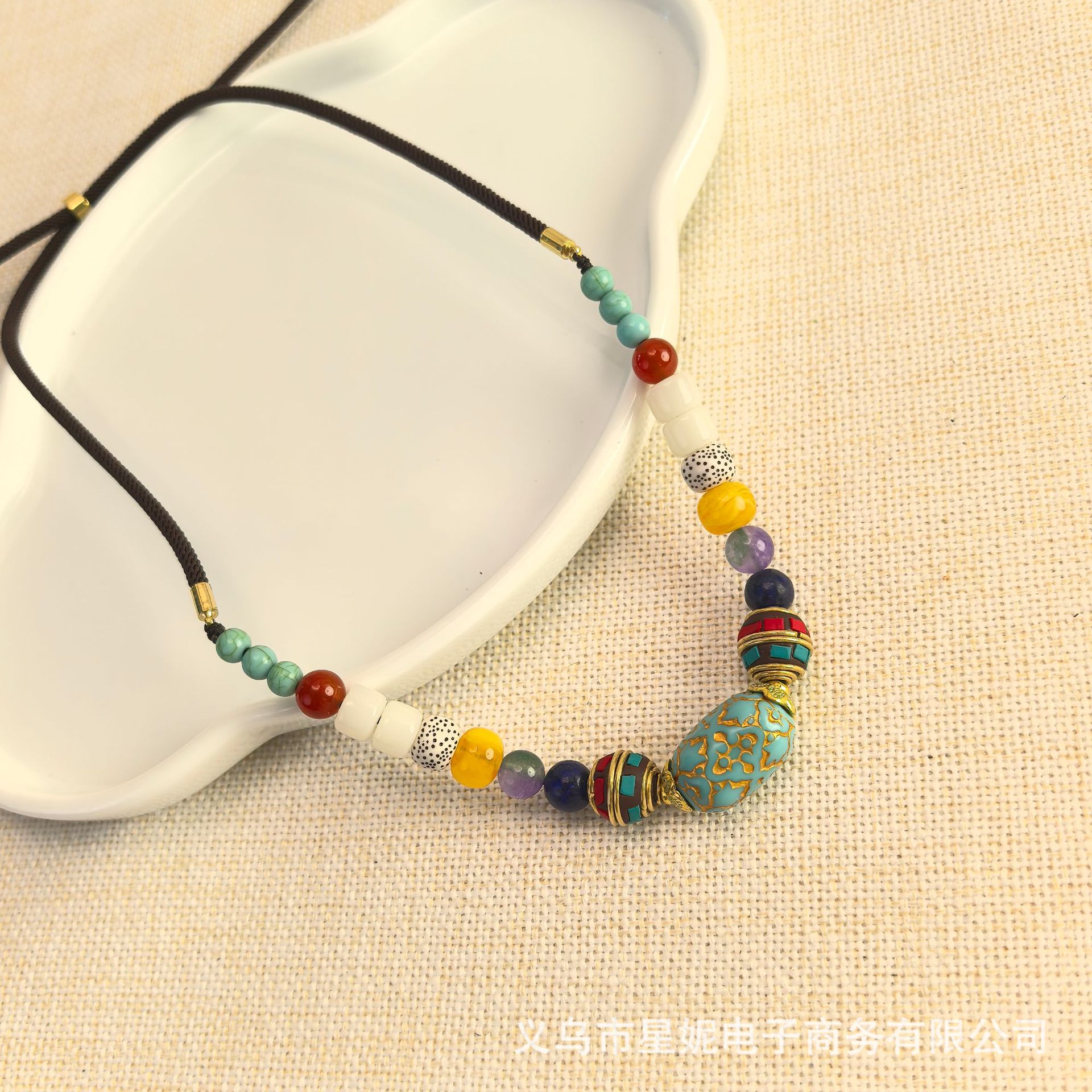 小众设计尼泊尔松石唐卡藏式手工项链女民族风复古气质男简约菩提详情5