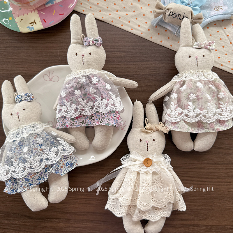新款大号北欧风手布艺工可爱小兔子蕾丝卡通儿童玩偶玩具摆件挂件详情4