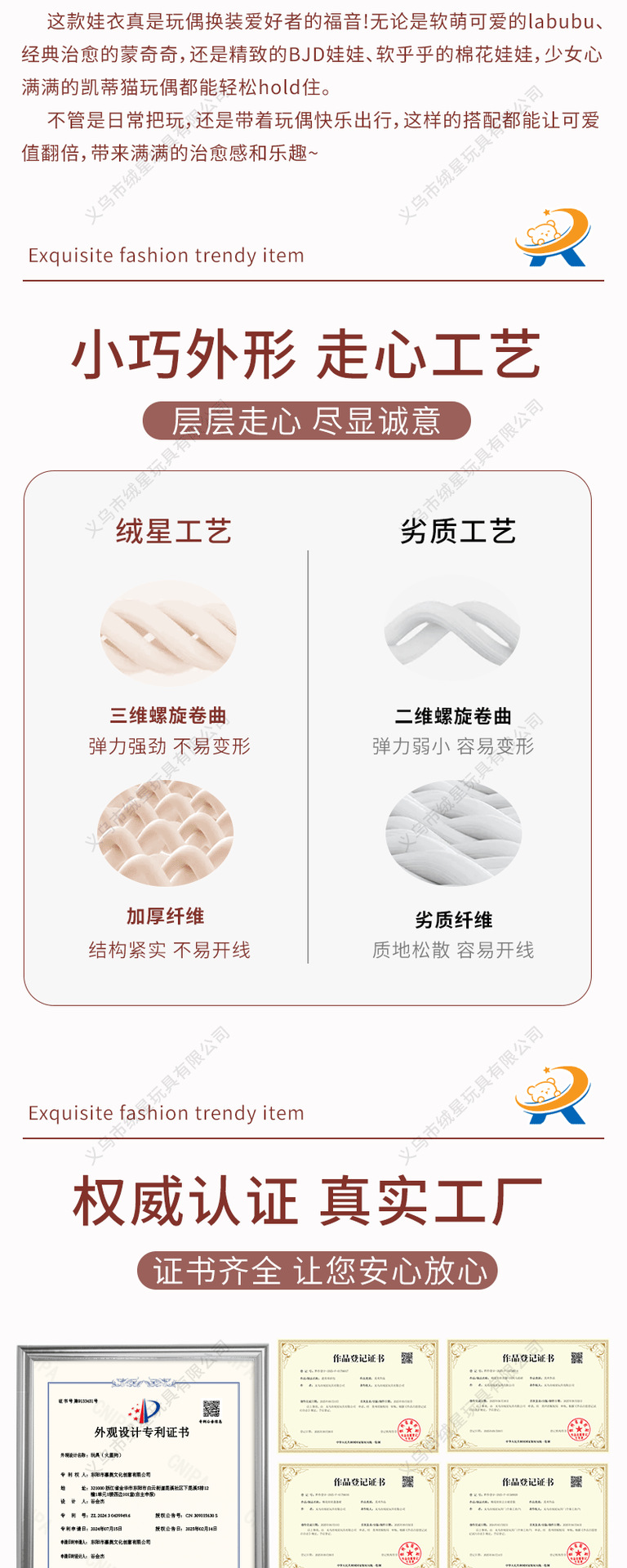 新款拉布4代娃衣10cm搪胶娃娃labub衣服套装玩偶公仔穿搭配件详情3