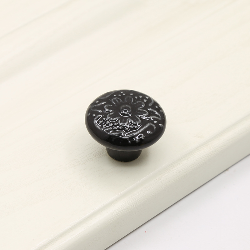 跨境免打孔橱柜衣柜门拉手单孔圆彩色陶瓷拉手瓶子盖手柄把手批发详情19