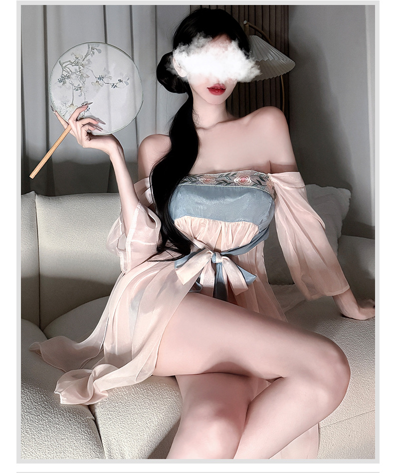 情趣内衣古风雪纺纱裙宫廷肚兜性感风cos汉服诱惑小胸调情套装女详情9