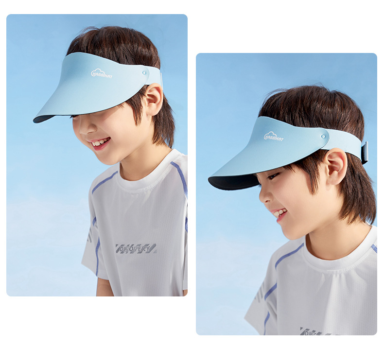 夏季儿童无痕空顶帽防晒帽男女童一体防紫外线遮阳帽运动太阳帽详情15