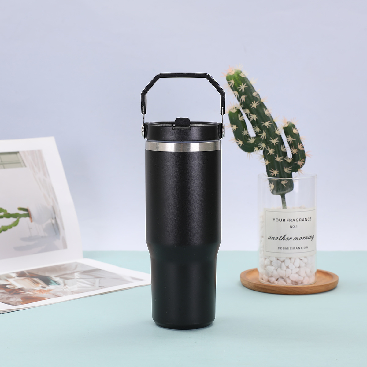 跨境30oz提手杯双层真空304不锈钢汽车杯户外便携车载保温杯批发详情16