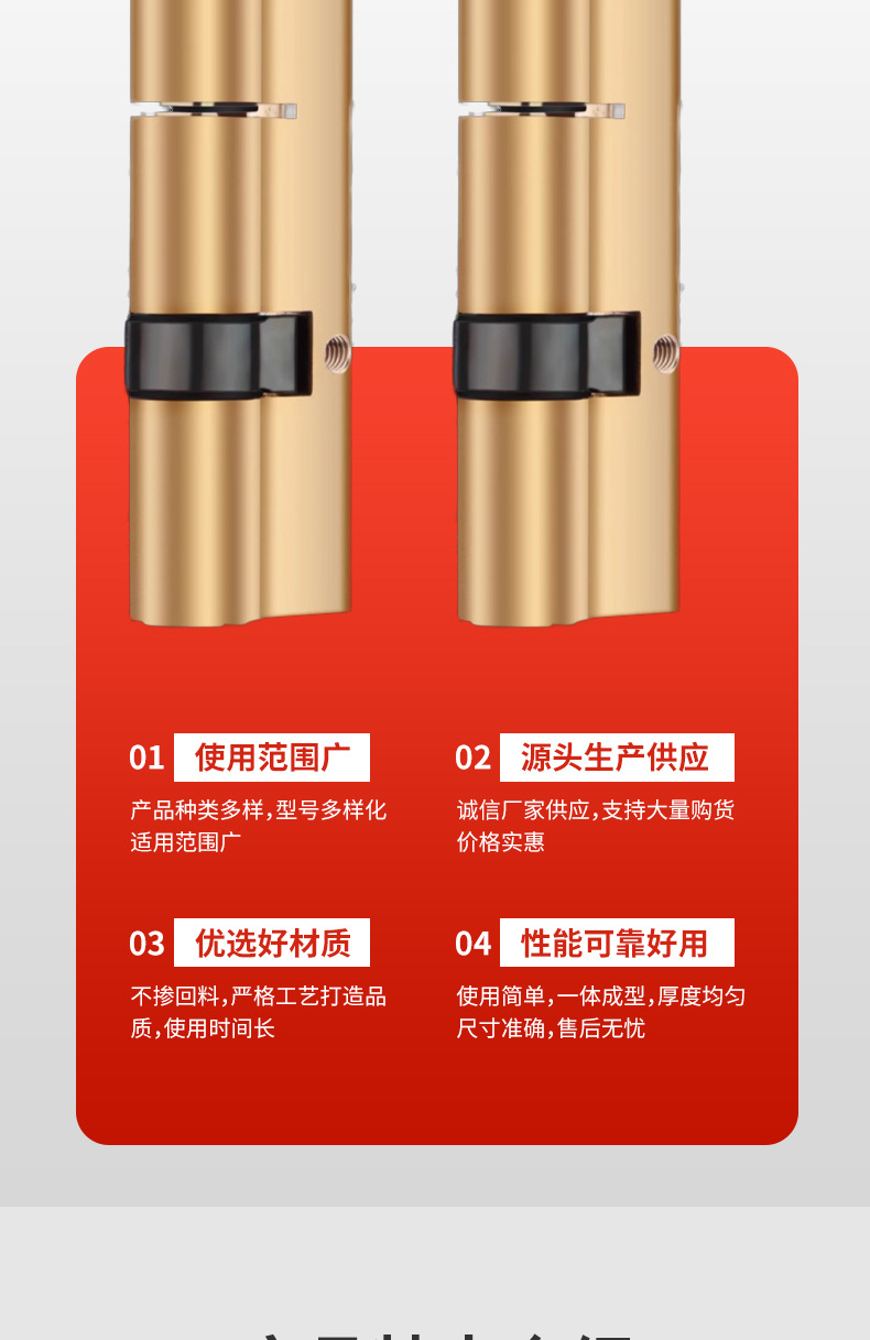 防盗门锁芯入户门大门锁芯WJ全铜锁心通用型AB锁芯卡巴锁芯详情4