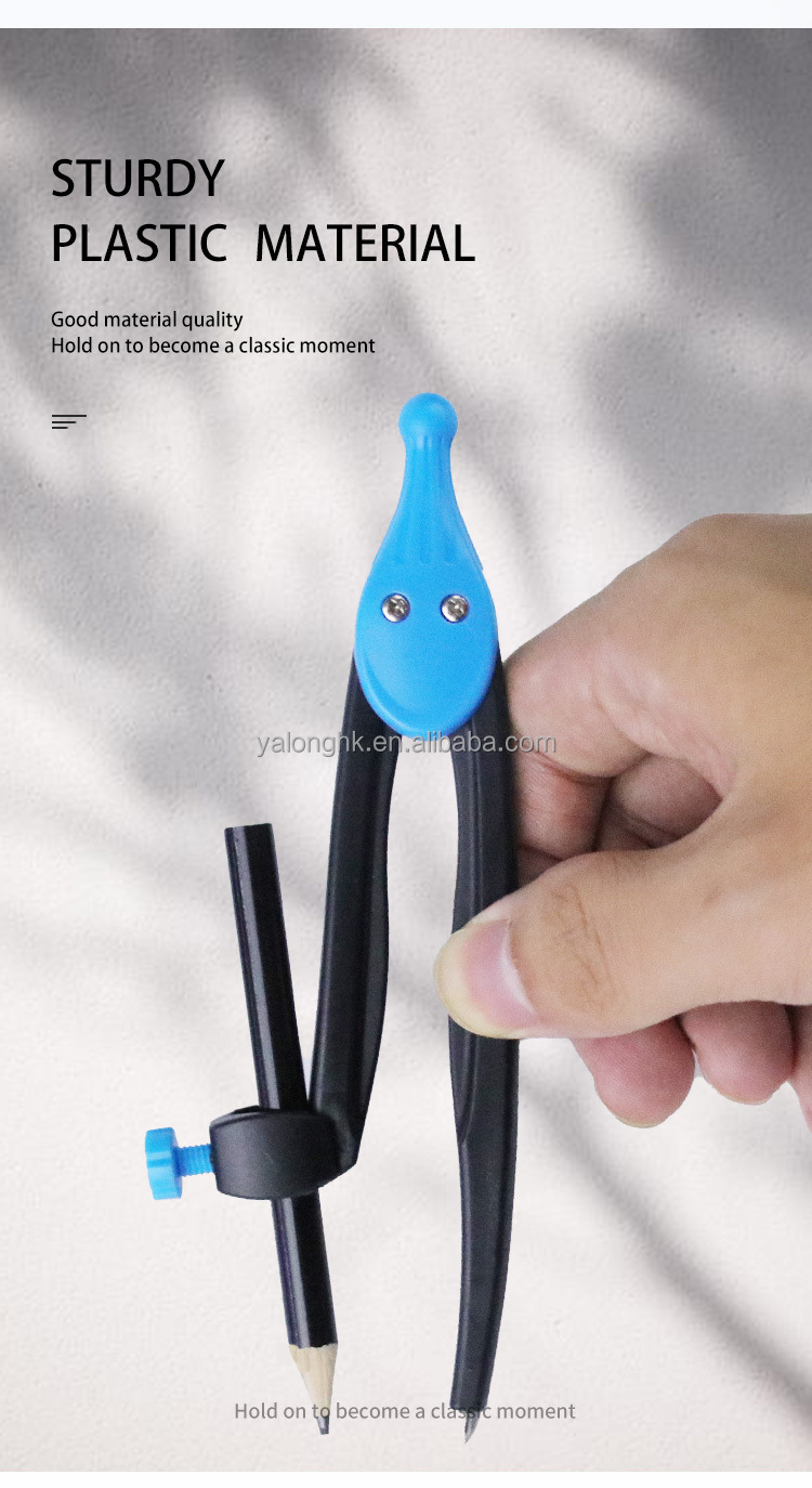 Yalong Cross-border Student Learning Supplies 8-in-1 Durable Plastic Compass Math Set with Ruler and drawing tools pic 3