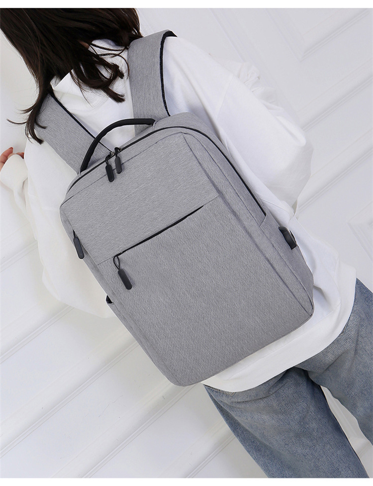 跨境双肩包男士电脑背包可印logo商务休闲包防泼水牛津布学生书包详情26