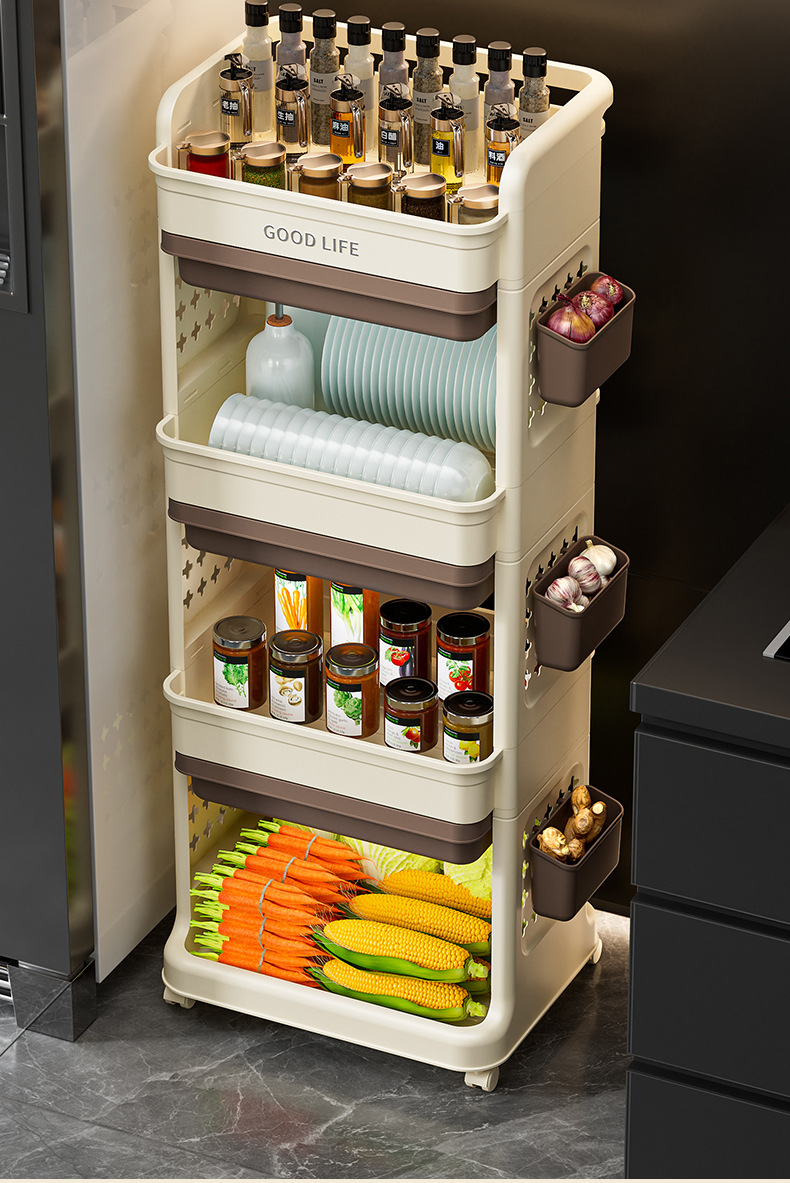 小推车置物架免安装零食收纳箱客厅玩具储物柜子家用抽屉式收纳柜详情10