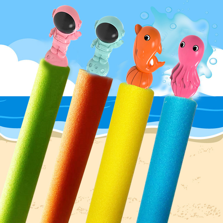 Customized cross-border Amazon toy straight tube foam EVA material summer beach water play pull-out water cannon water gun pic 9