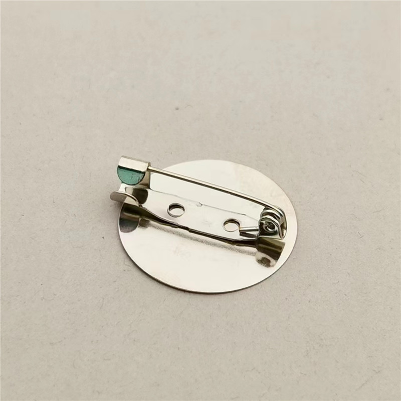 Round flat brooch with pin, holeless brooch, brooch flower, DIY badge headwear accessories, metal accessories pic 5