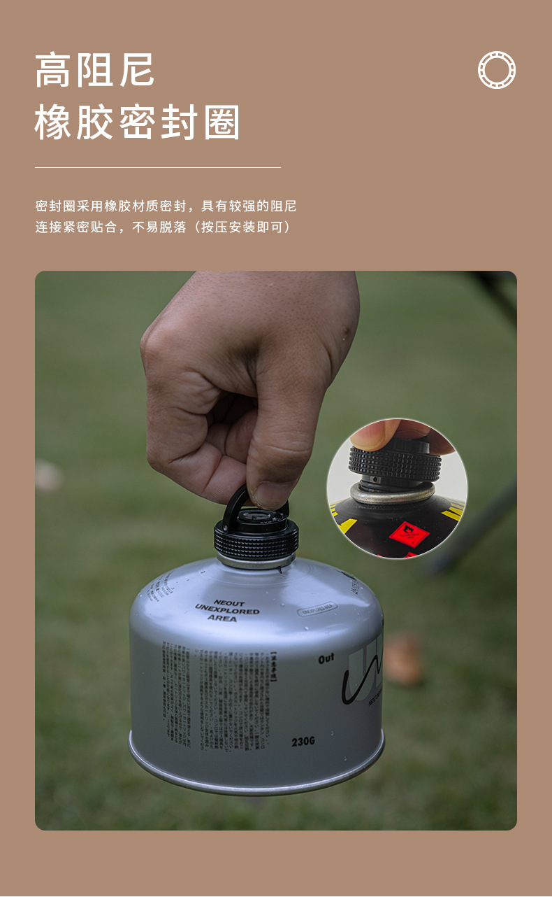 柯曼BKM-107带挂环强磁吸附防尘盖子保护卡式长气山上扁气罐盖详情6